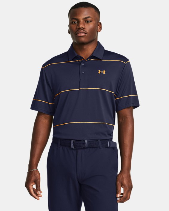 เสื้อโปโล UA Playoff 3.0 Stripe สำหรับผู้ชาย in Blue image number 0
